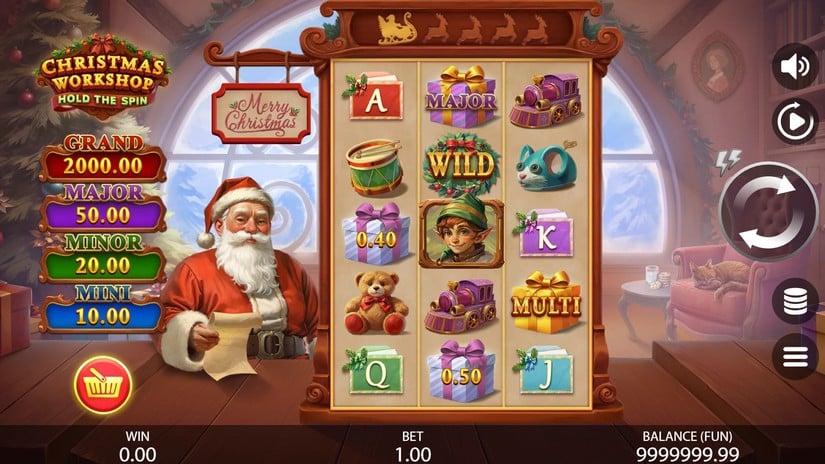 Christmas Workshop: Hold the Spin slot screen 2