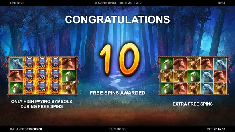 Blazing Spirit Hold and Win slot screen 2