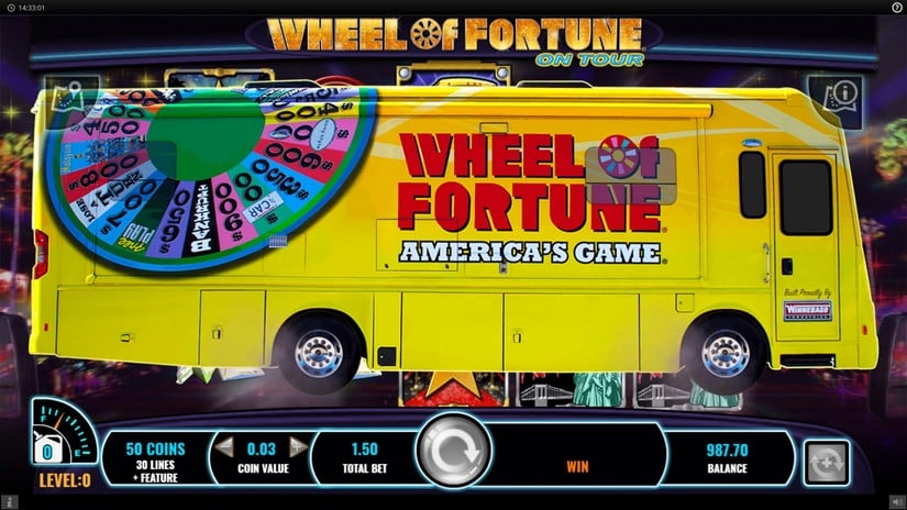 Wheel of Fortune on tour slot screen 4