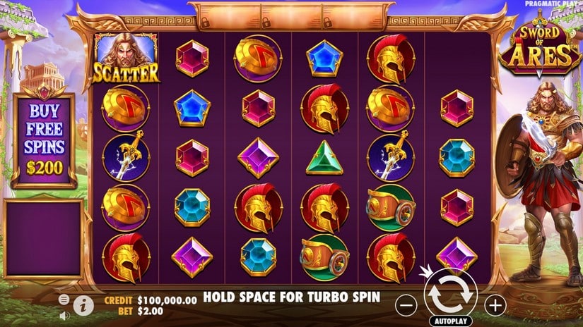 Sword of Ares slot screen 1