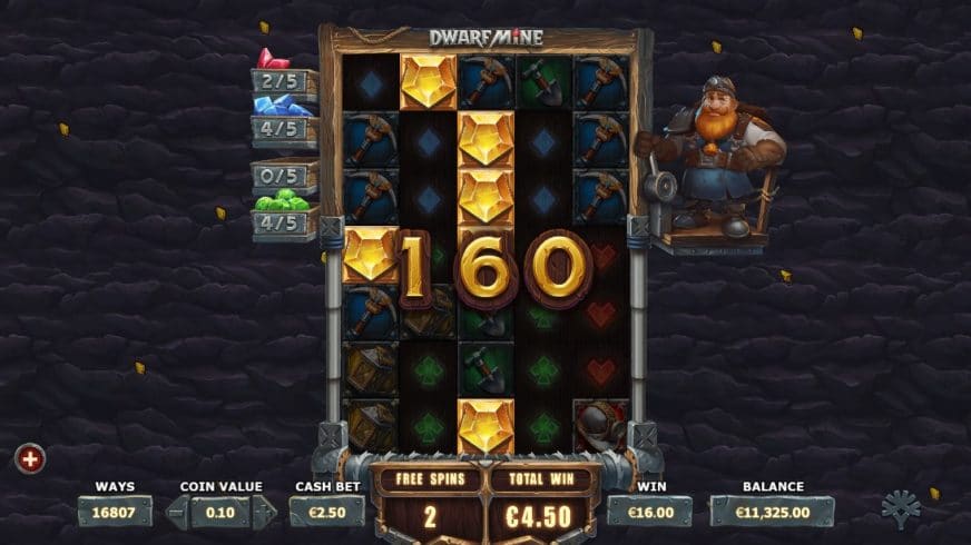 Dwarf Mine slot screen 7