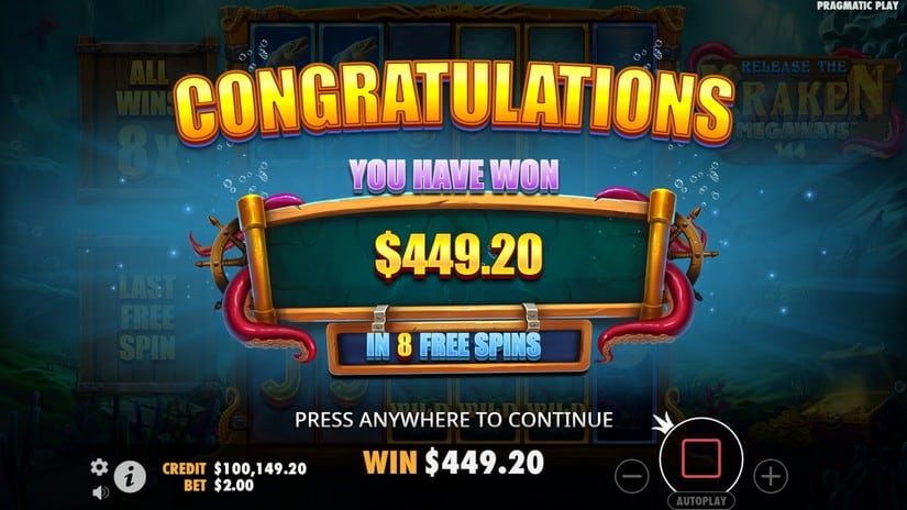 Release the Kraken Megaways slot screen 8