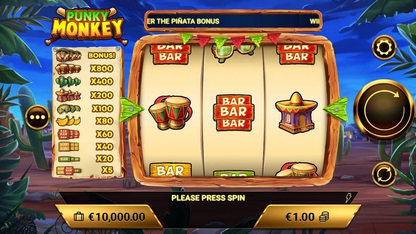 Punky Monkey slot screen 1
