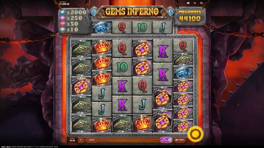 Gems Inferno Megaways slot screen 1