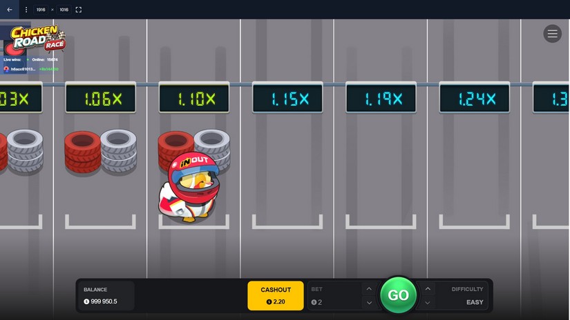 Chicken Road Race slot screen 2
