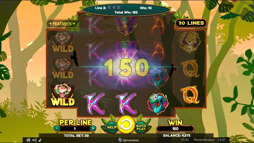 Wacky Monkey slot screen 3