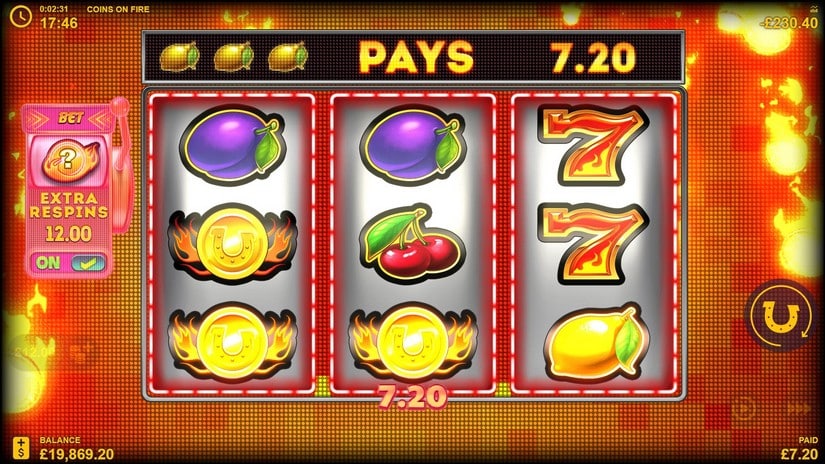 Coins on Fire slot screen 2