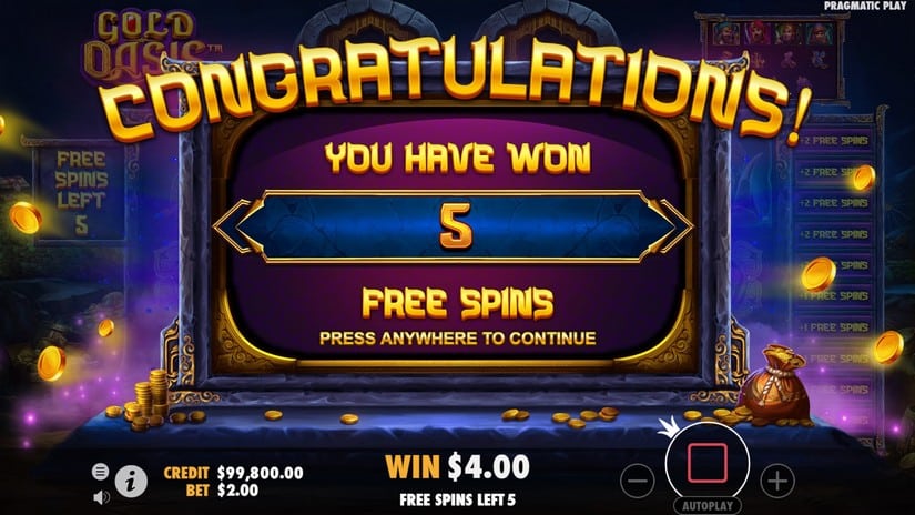 Gold Oasis slot screen 3