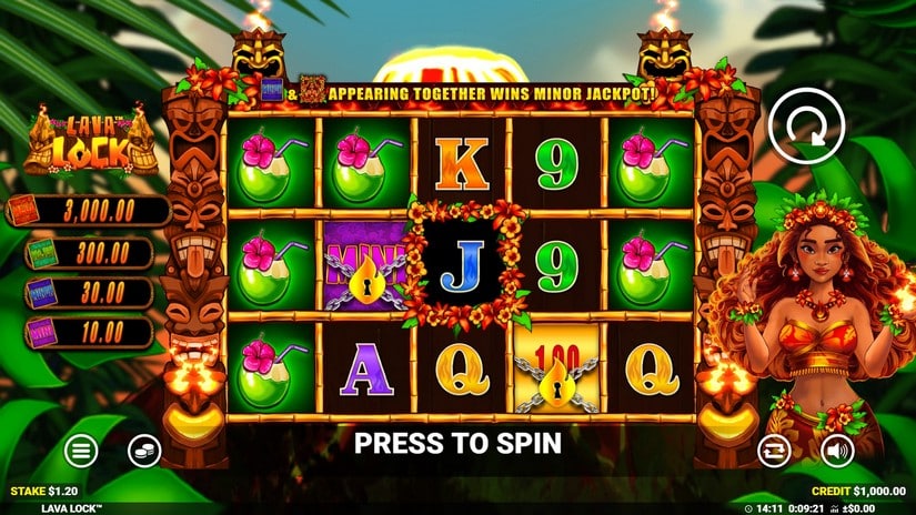 Lava Lock slot screen 3