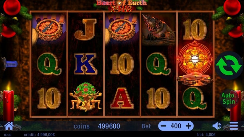 Hearth of Earth Xmas slot screen 1