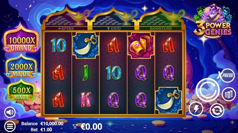 3 Power Genies slot screen 1