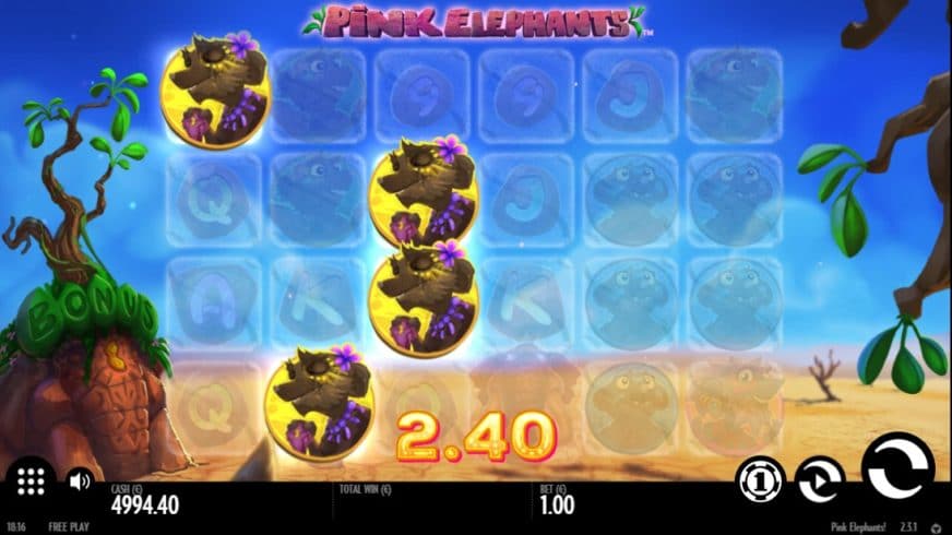 Pink Elephants slot screen 2
