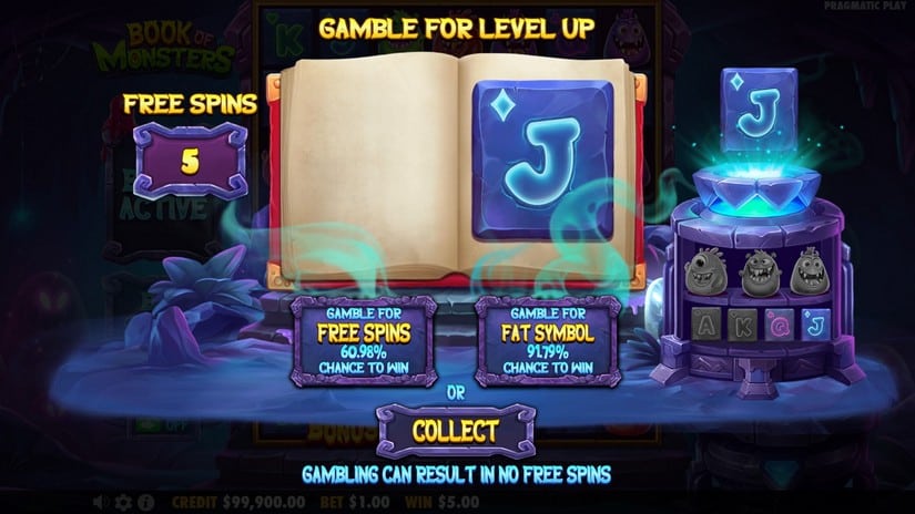 Book of Monsters slot screen 3