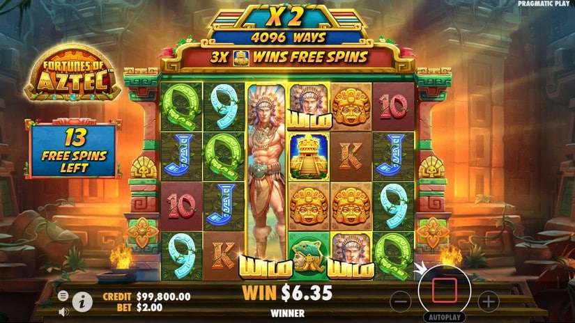Fortunes of the Aztec slot screen 4