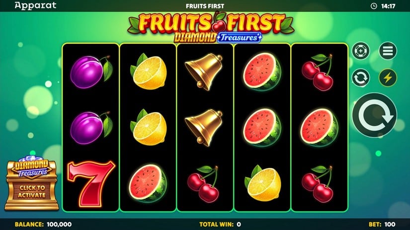 Fruits First – Diamond Treasures slot screen 1