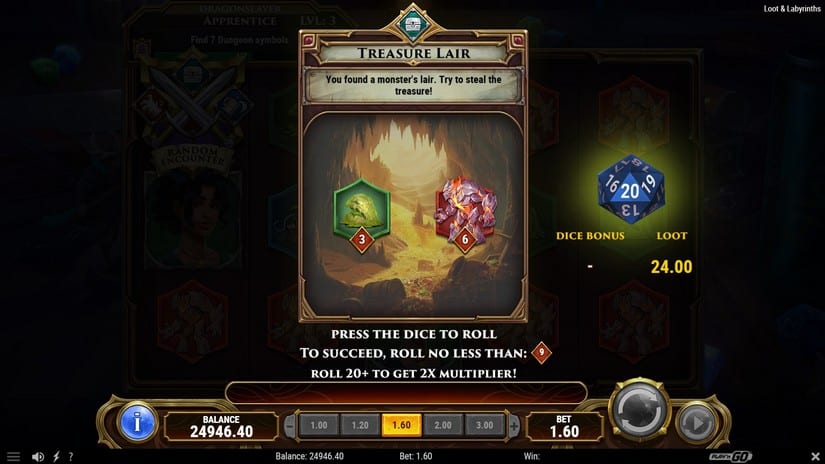 Loot & Labyrinths slot screen 3