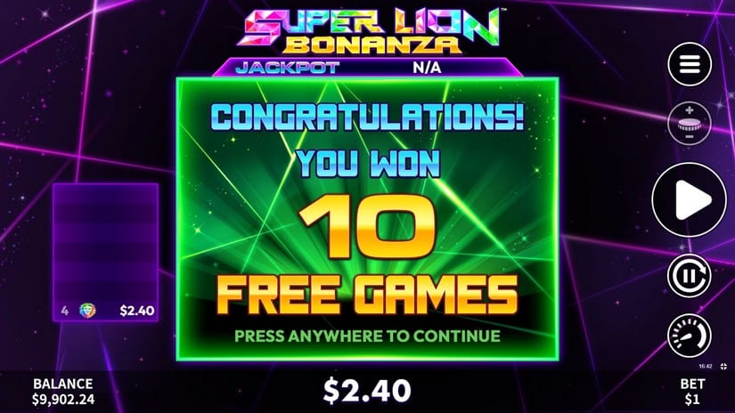 Super Lion Bonanza slot screen 3