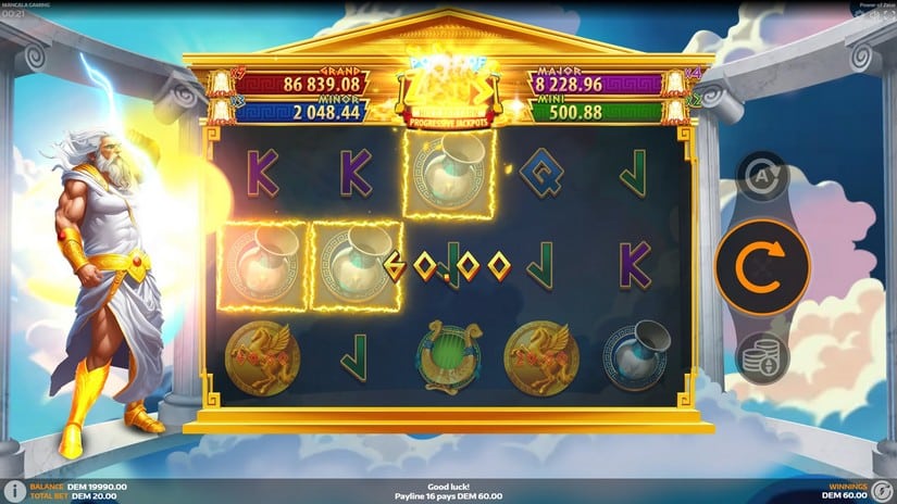 Power of Zeus slot screen 3