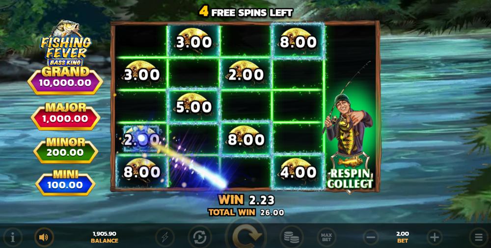 Play free Fishing Fever Bass King slot game