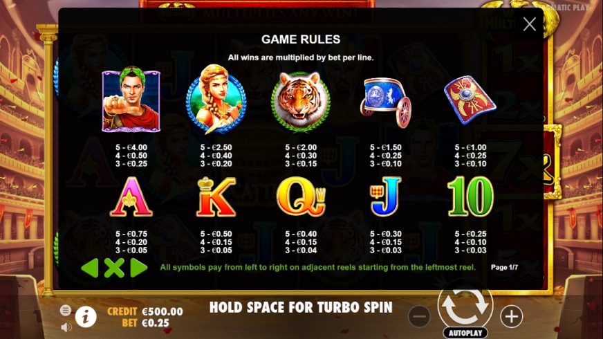 Wild Gladiators slot screen 2