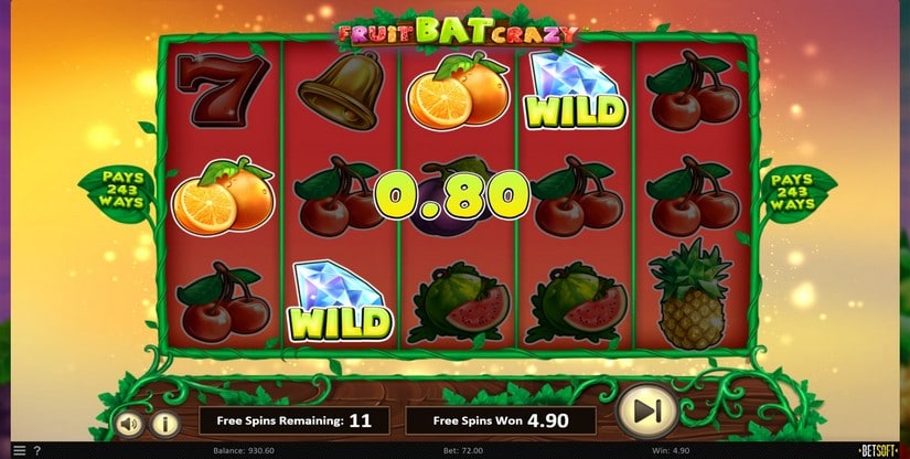 Fruitbat Crazy slot screen 5