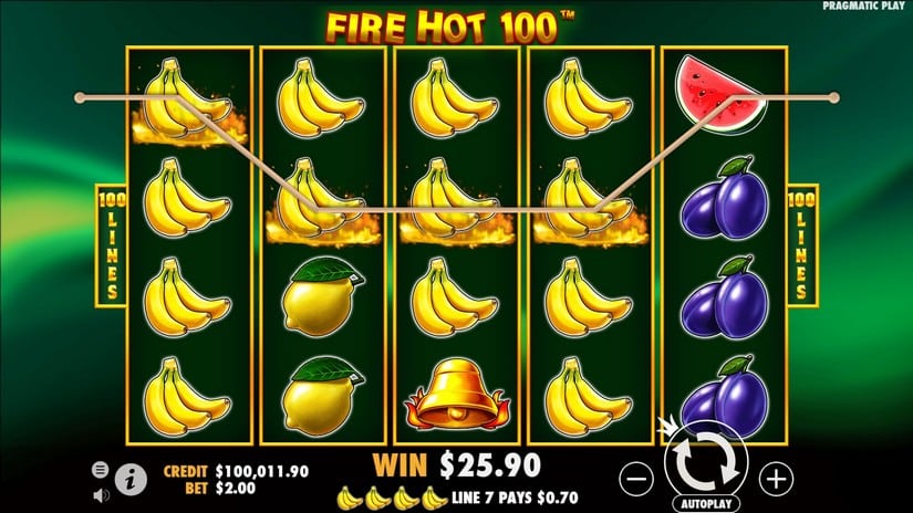 Fire Hot 100 slot screen 2