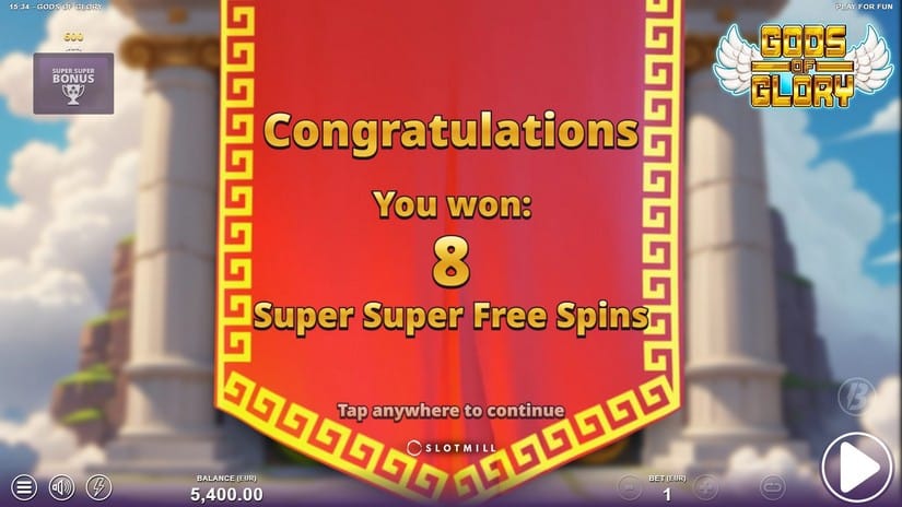 Gods of Glory slot screen 2