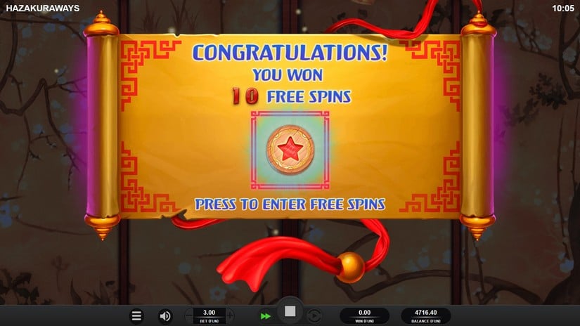 Hazakura Ways slot screen 4