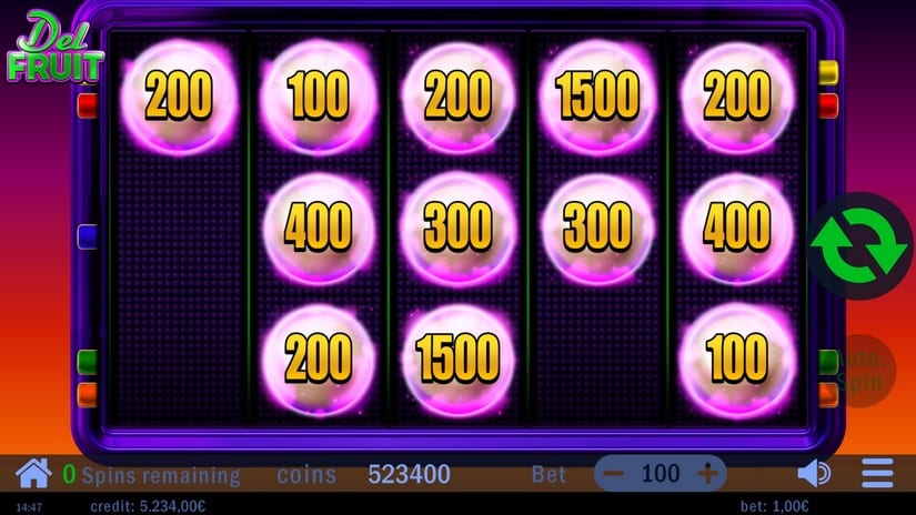 Del Fruit slot screen 7
