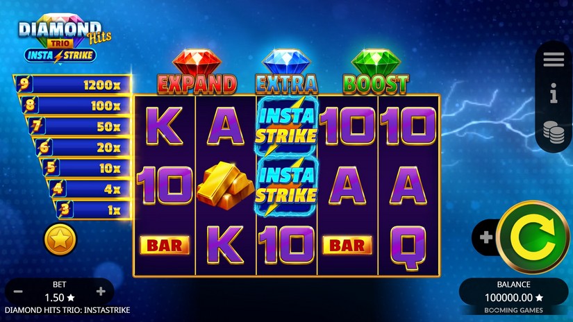 Diamond Hits Trio: InstaStrike slot screen 1