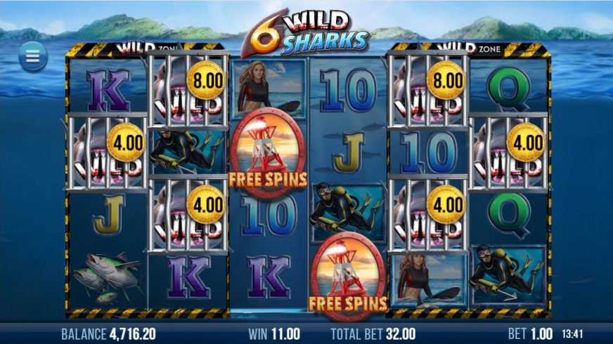 6 Wild Sharks slot screen 3