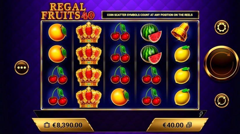 Regal Fruits 40 slot screen 3