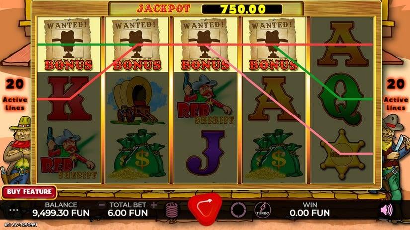 Red Sheriff slot screen 6