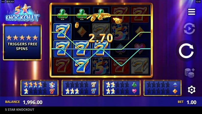 5 Star Knockout slot screen 2