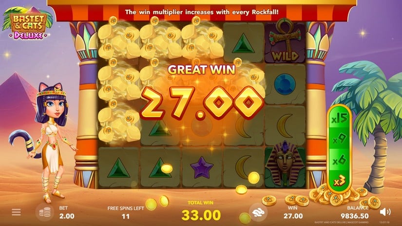 Bastet and Cats Deluxe slot screen 4