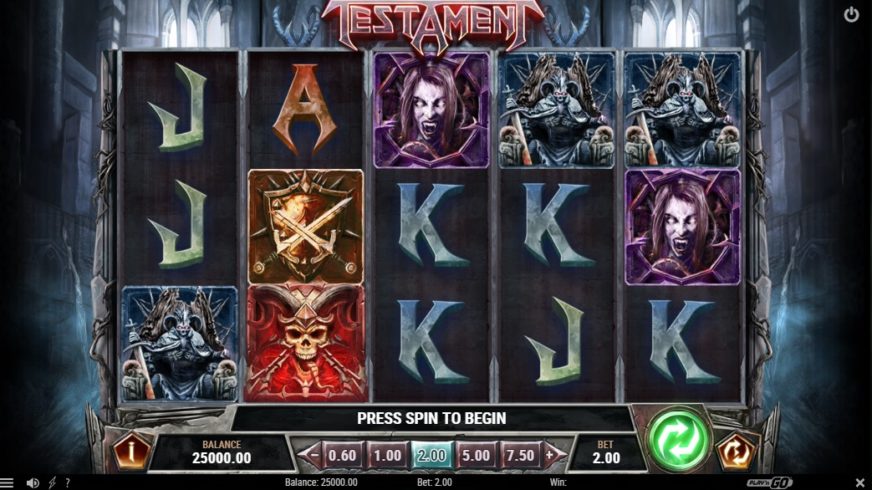 Testament slot screen 1
