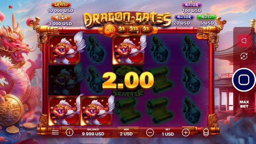 Dragon Gates slot screen 2