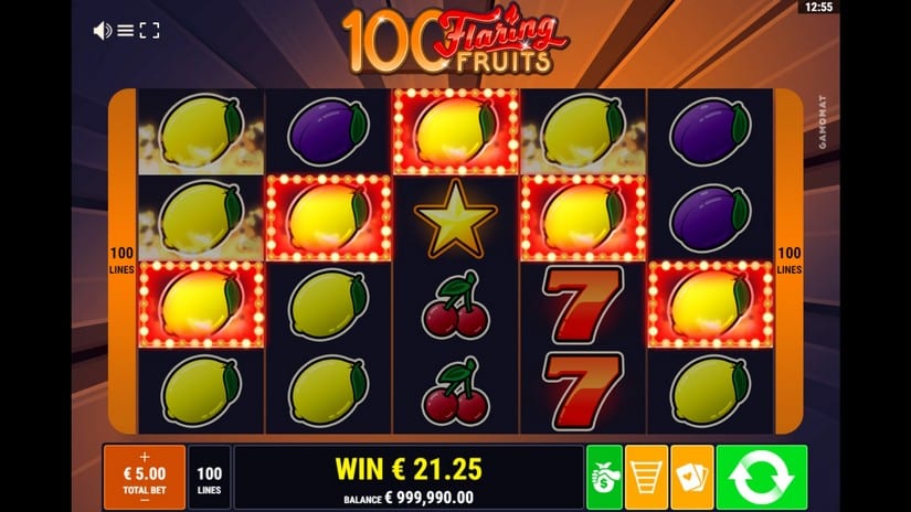 100 Flaring Fruits slot screen 2