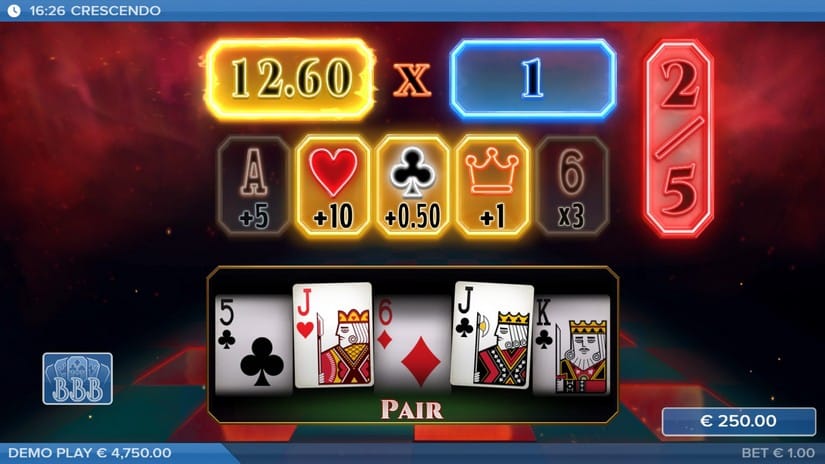 Crescendo slot screen 4