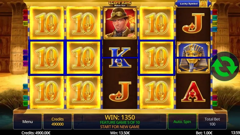 Egypt King Book Hunt slot screen 6