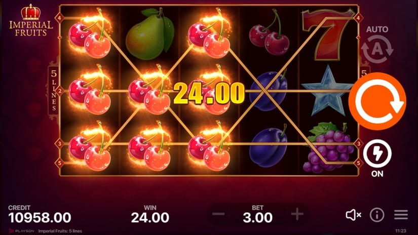 Imperial Fruits: 5 lines slot screen 3