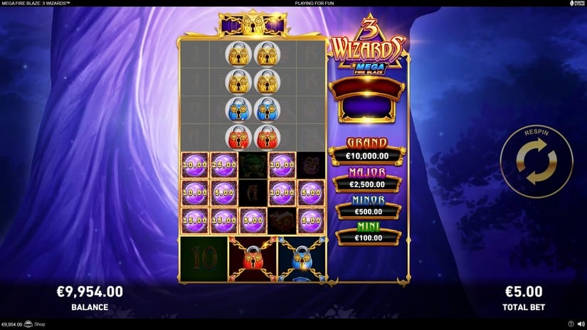 Mega Fire Blaze: 3 Wizards slot screen 5