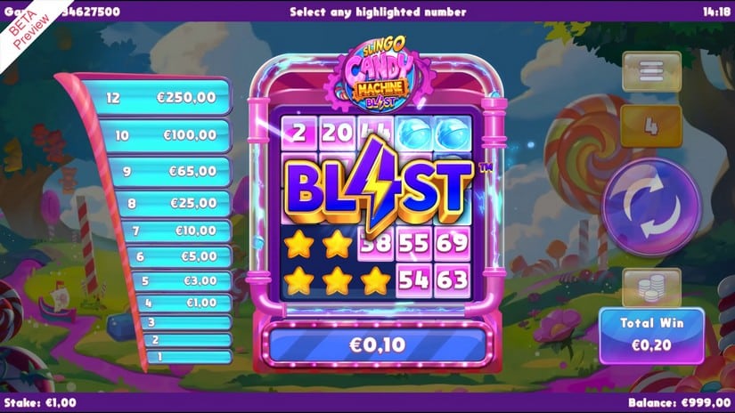 Slingo Candy Machine Bl4st slot screen 3