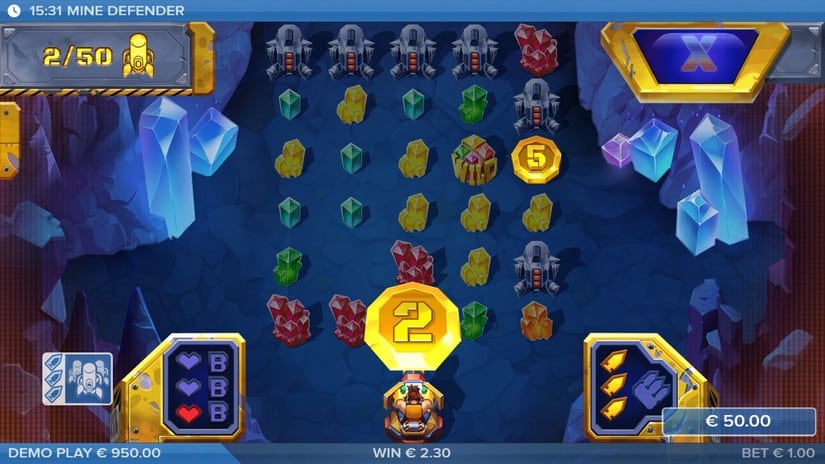 Mine Defender slot screen 2