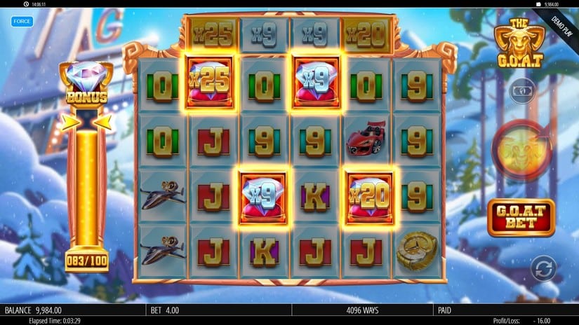 The G.O.A.T slot screen 4