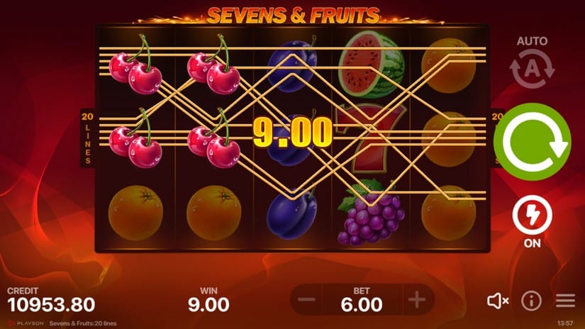 Sevens&Fruits: 20 Lines slot screen 3