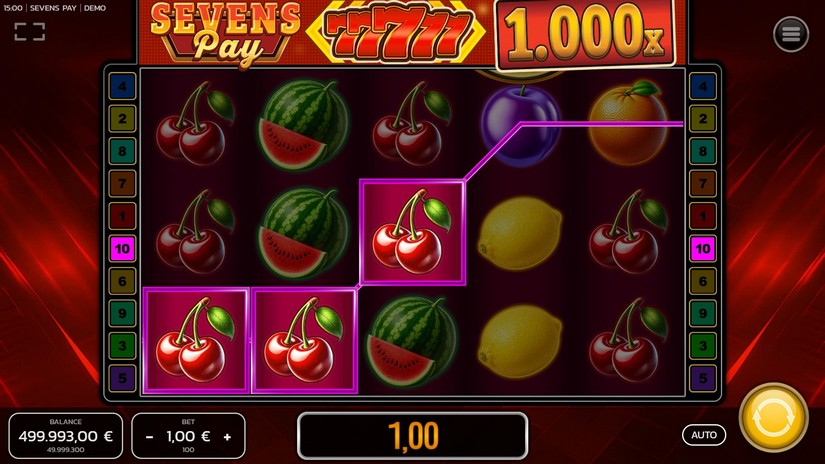 Sevens Pay slot screen 2