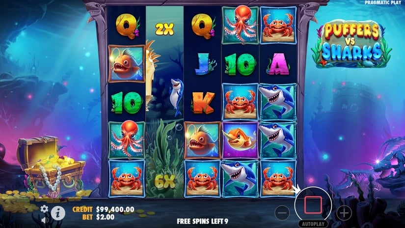 Puffers Vs Sharks slot screen 4