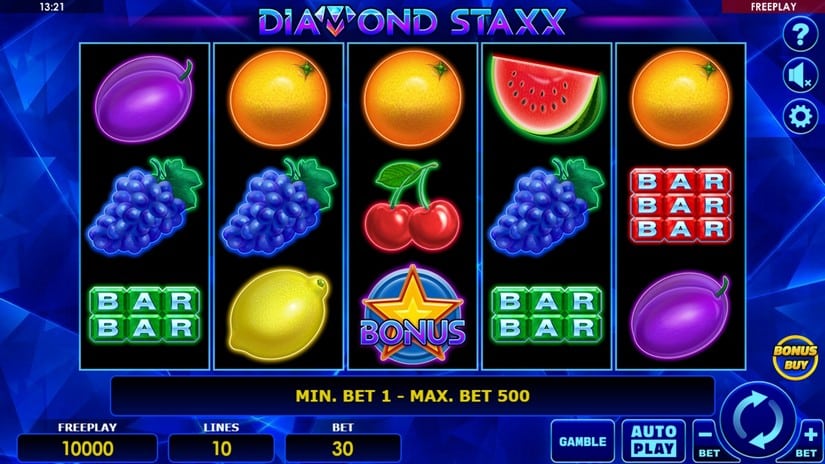 Diamond Staxx slot screen 1