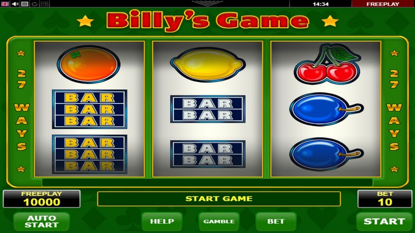 Billy’s Game slot screen 1